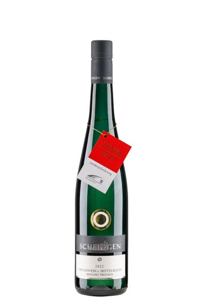 2022er Riesling "Siegerwein vom Mittelrhein", Qualitätswein,  trocken, Goldene Preismünze, 0,75 l, Nr. 12 s